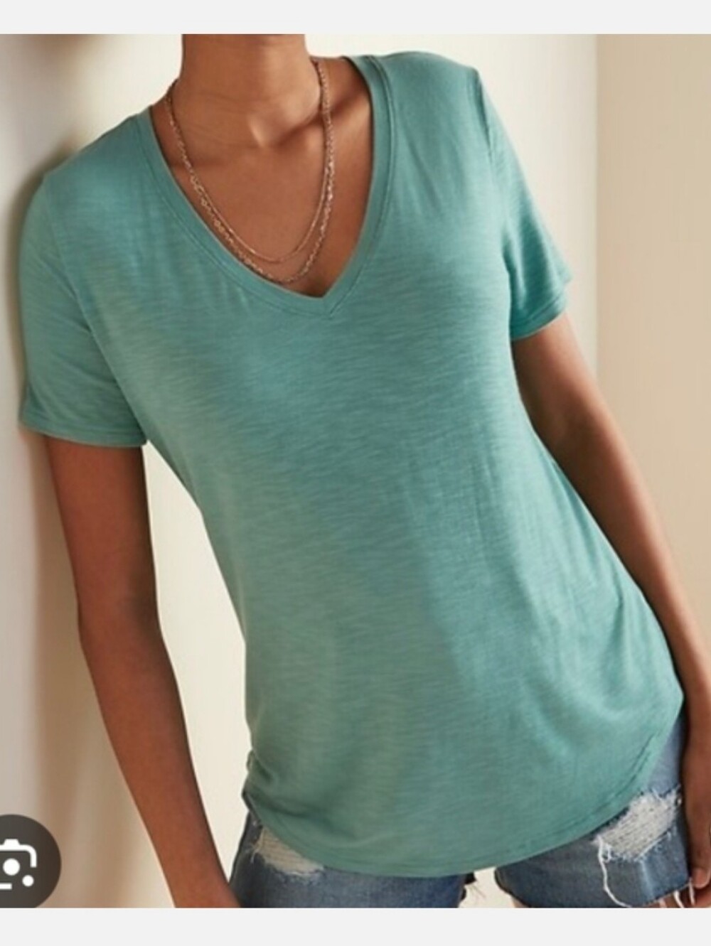 *Old Navy Teal Luxe V-Neck Tee Sz S